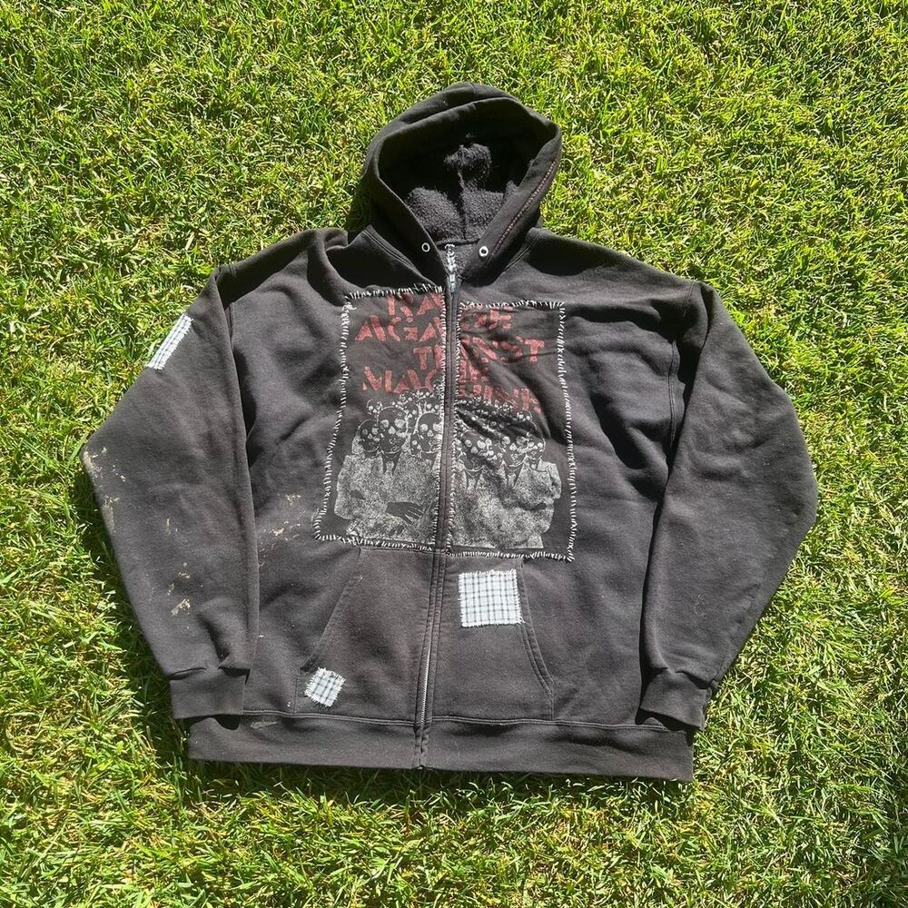 Rage Against the machine y2k rare zip up hoodie mens size L 2000s